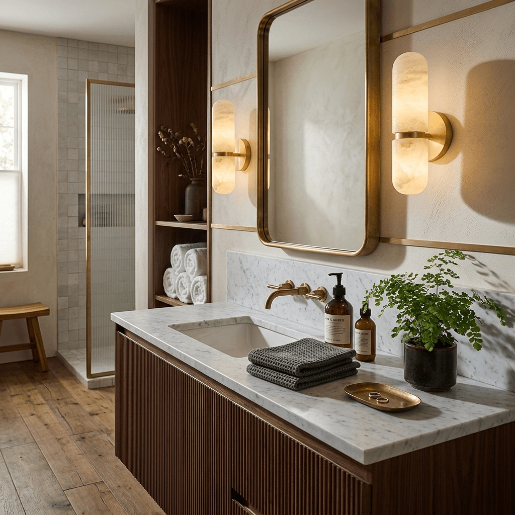 Ismerie Alabaster Capsule Wall Sconce