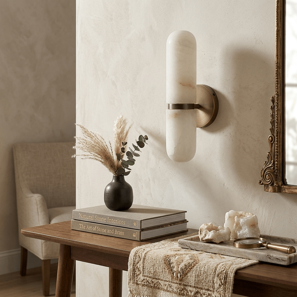 Ismerie Alabaster Capsule Wall Sconce