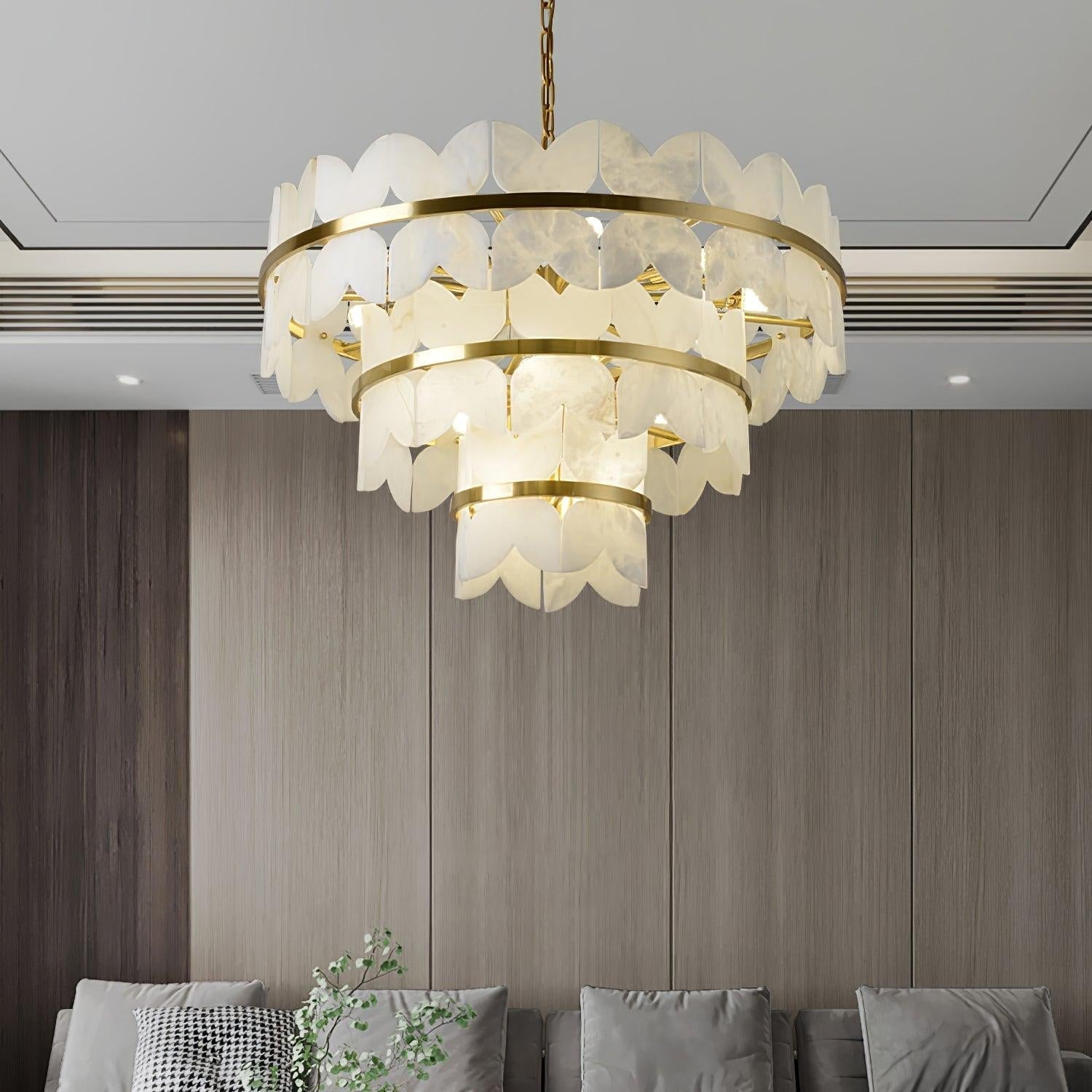 Seraphina Vintage Alabaster Chandelier Light
