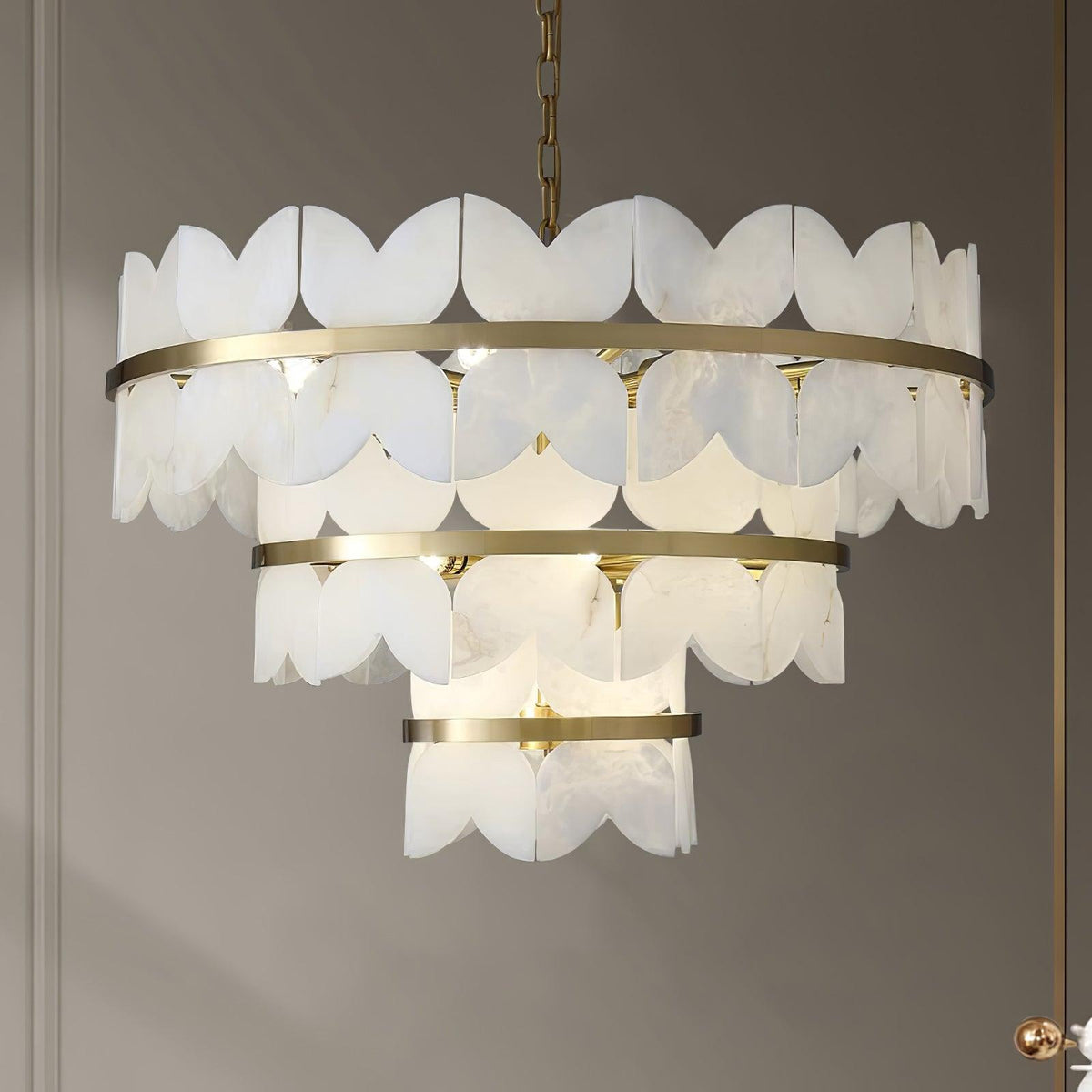 Seraphina Vintage Alabaster Chandelier Light
