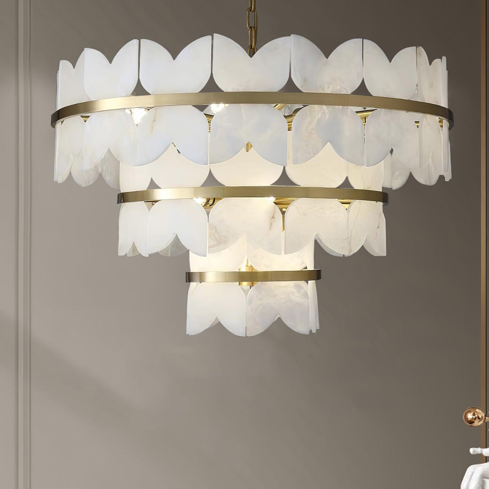 Seraphina Vintage Alabaster Chandelier Light
