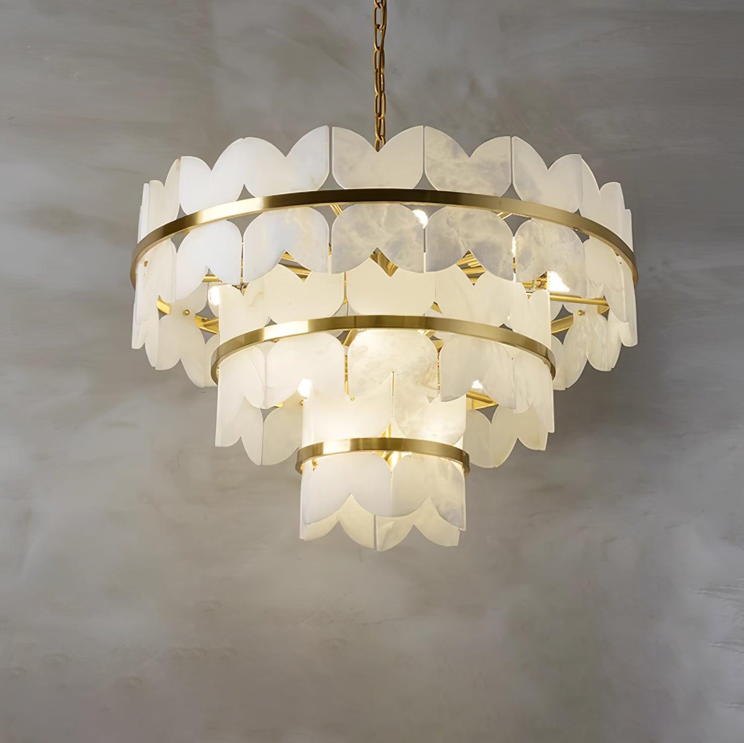 Seraphina Vintage Alabaster Chandelier Light