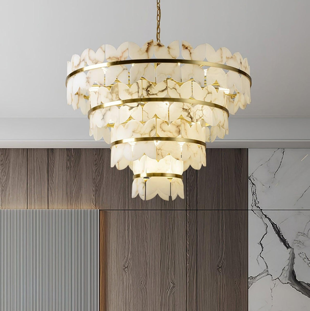 Seraphina Vintage Alabaster Chandelier Light