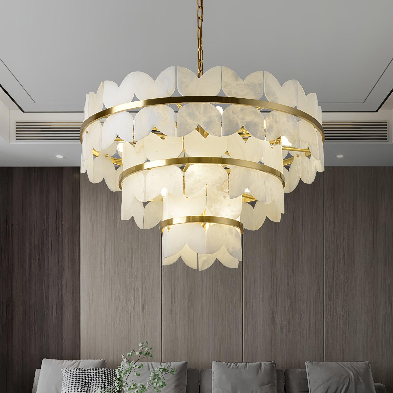 Seraphina Vintage Alabaster Chandelier Light