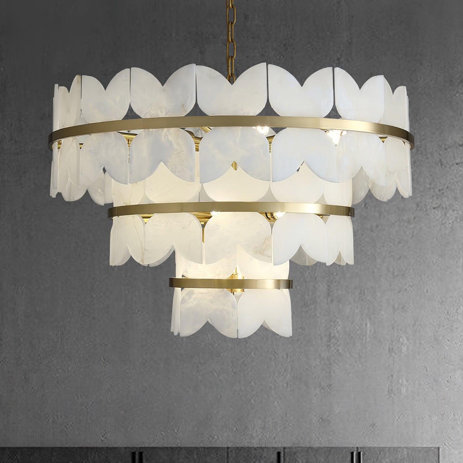 Seraphina Vintage Alabaster Chandelier Light