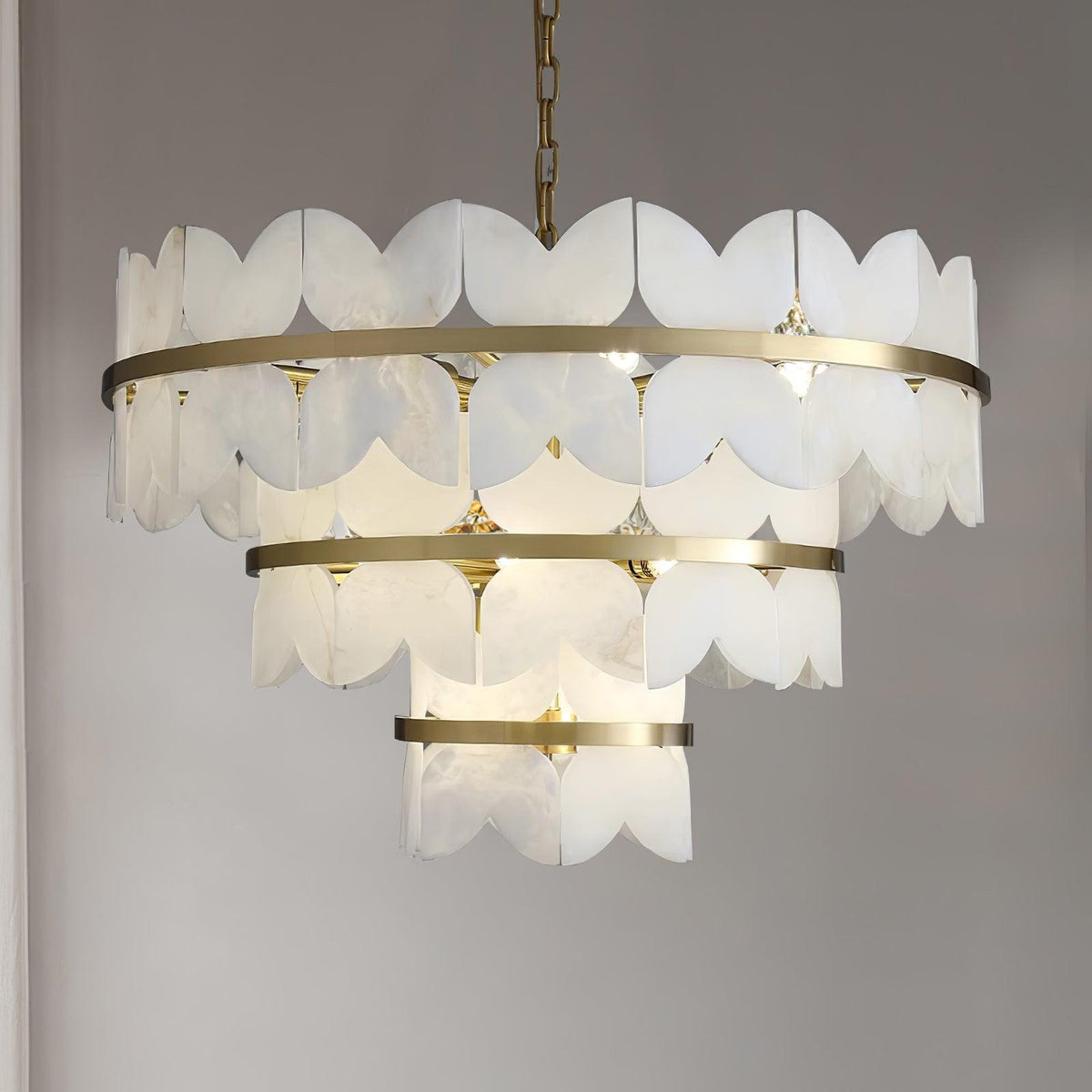Seraphina Vintage Alabaster Chandelier Light