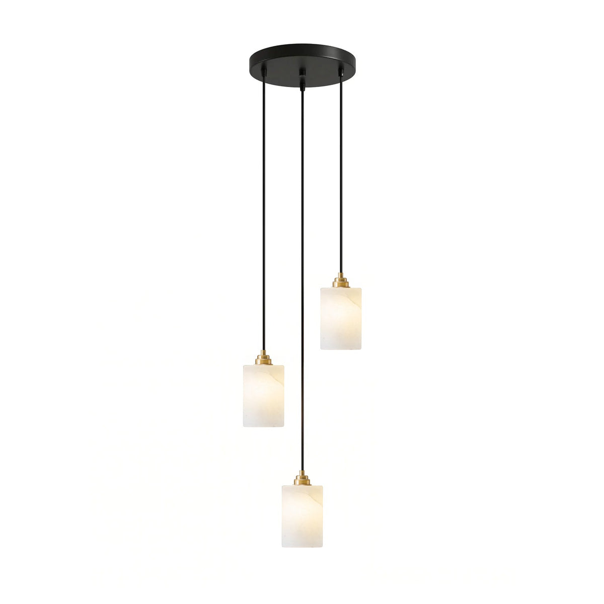Nivanian Alabaster Cylinder Cluster Chandelier