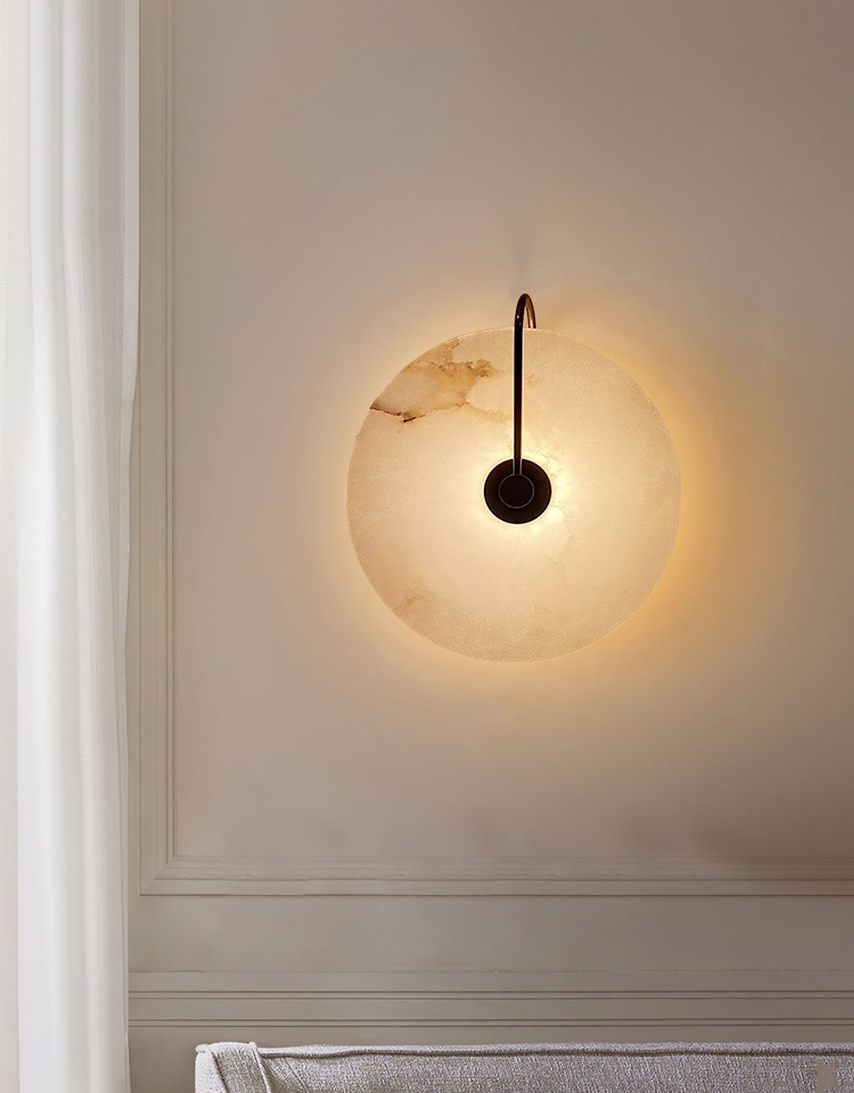 Albeenne Alabaster Globe Wall Lamp