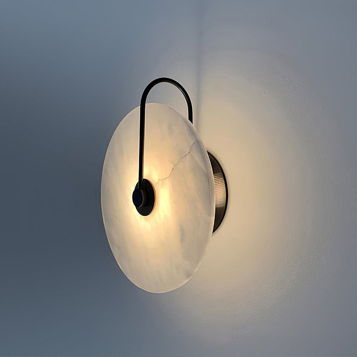 Elora Alabaster LED Wall Lamp Round Iconic Circular