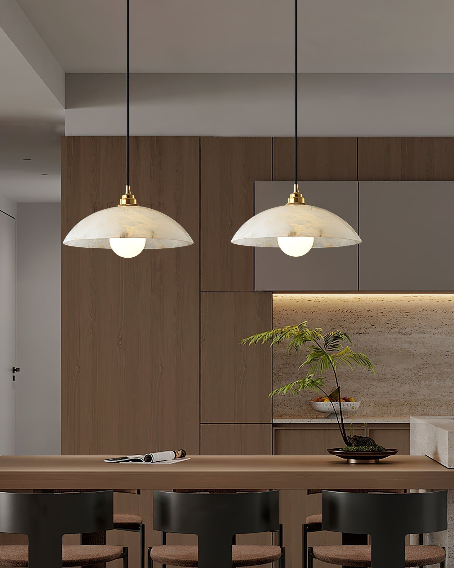 Ljomuvyd Individual Creativity Dome Alabaster Pendant Light