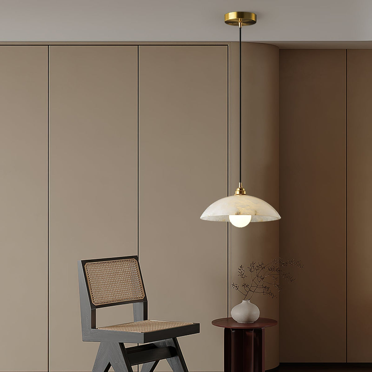 Ljomuvyd Individual Creativity Dome Alabaster Pendant Light