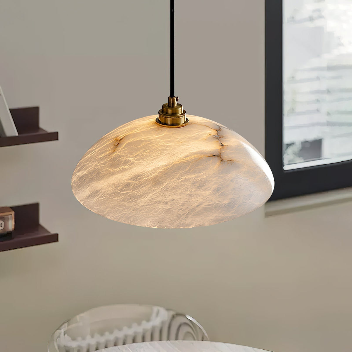 Ljomuvyd Individual Creativity Dome Alabaster Pendant Light