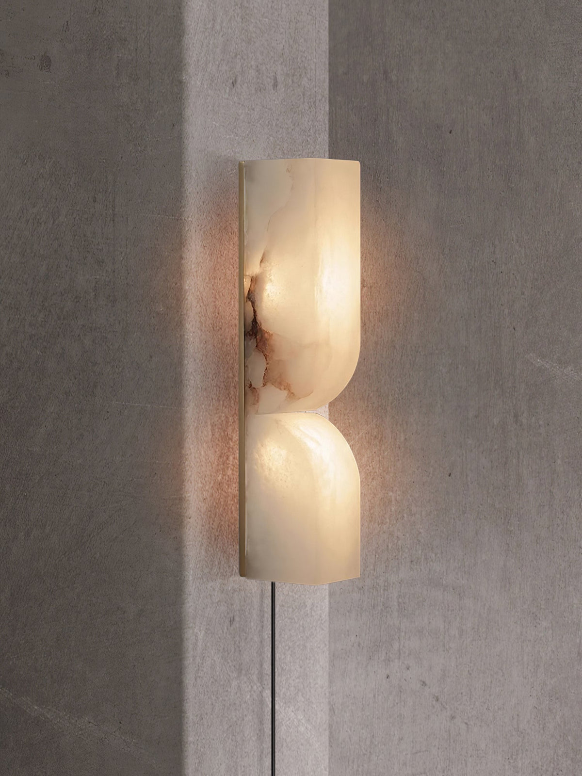 Lena Alabaster Rectangular Plug Wall Lamp