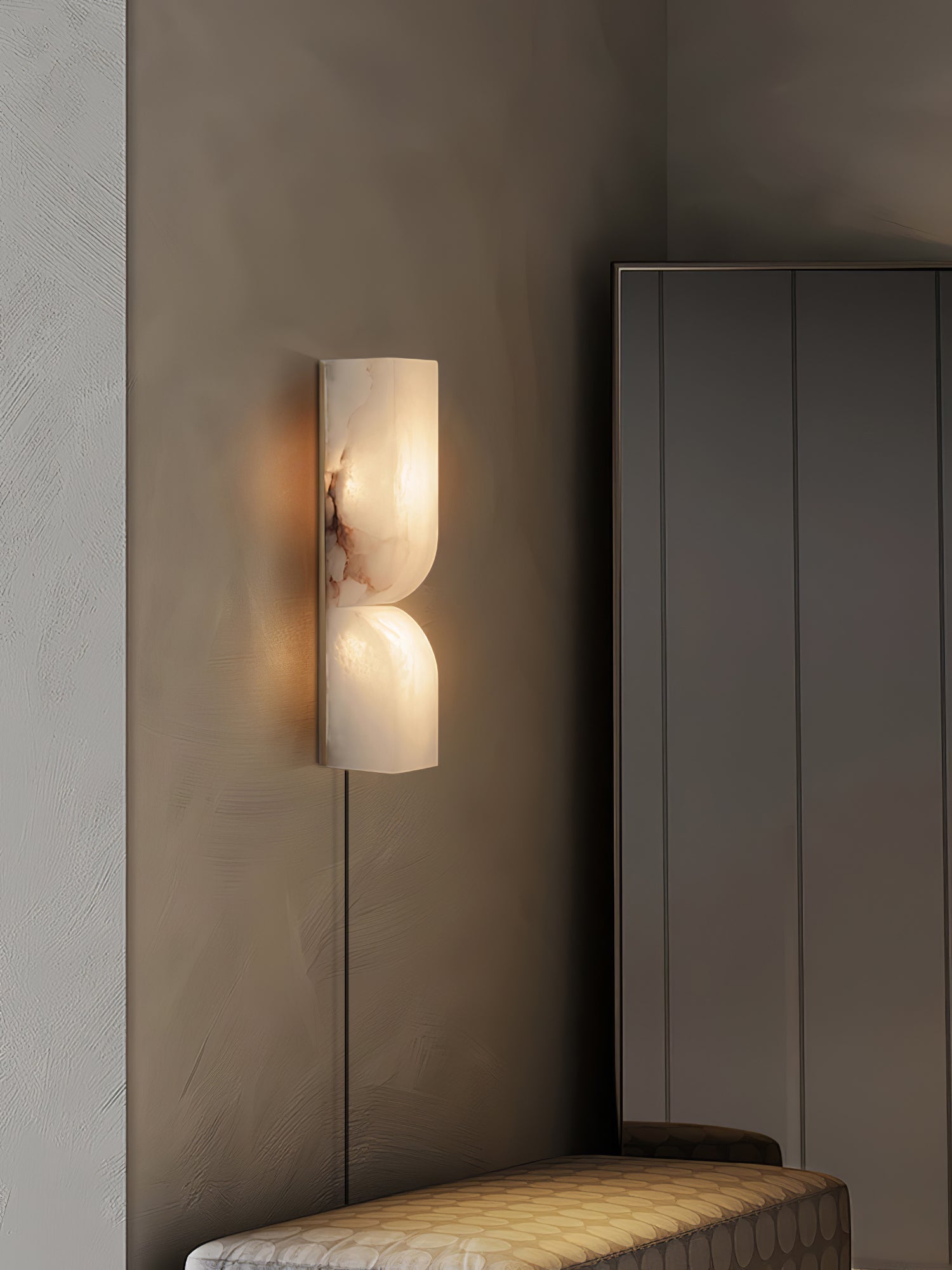 Lena Alabaster Rectangular Plug Wall Lamp