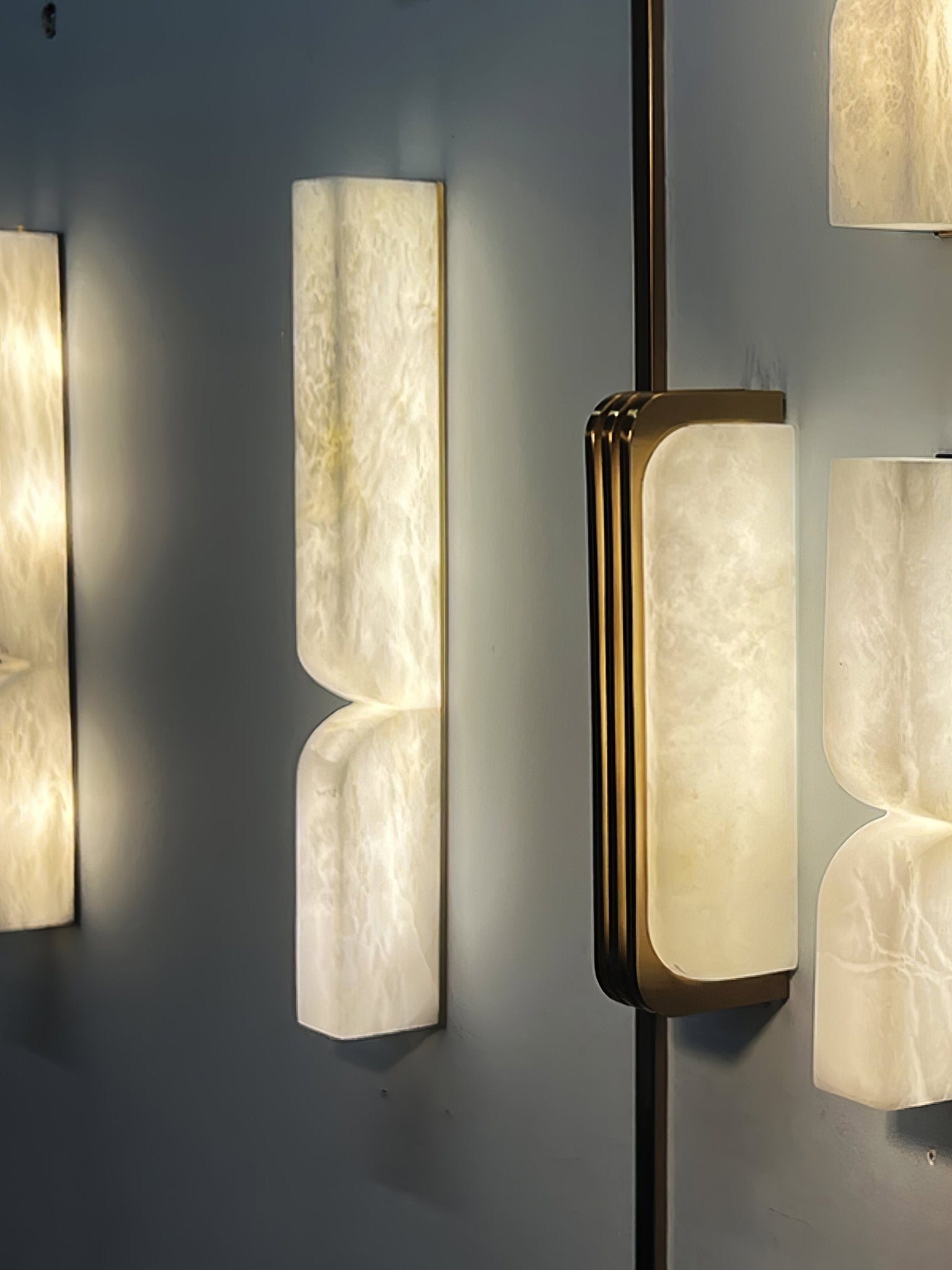 Lena Alabaster Rectangular Plug Wall Lamp