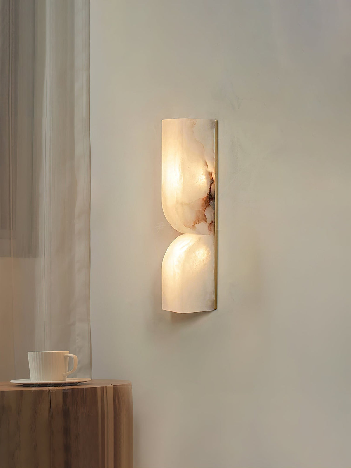Lena Alabaster Rectangular Plug Wall Lamp