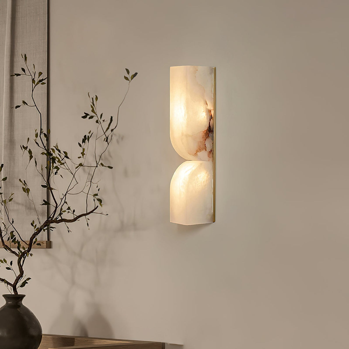 Lena Alabaster Rectangular Plug Wall Lamp