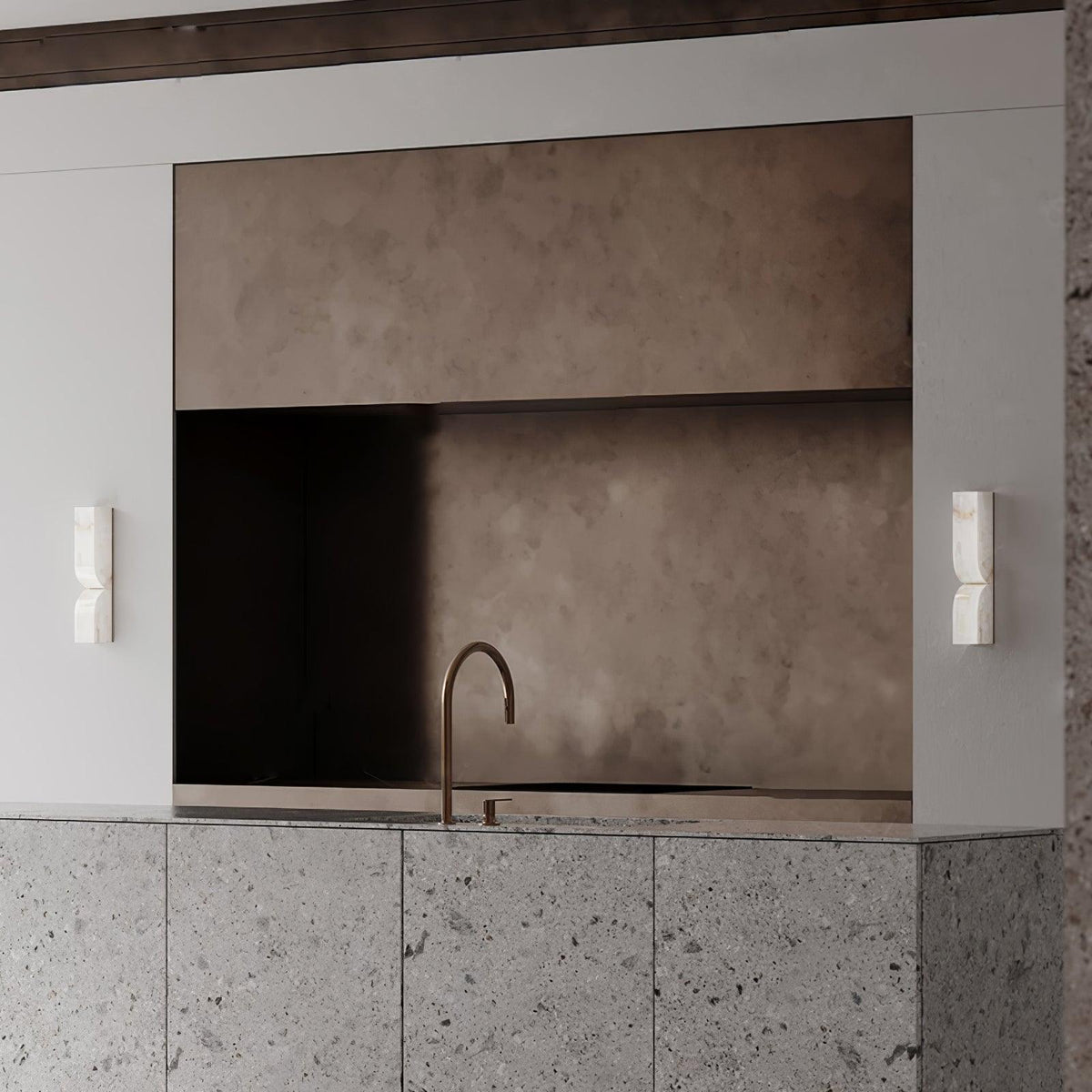 Lena Alabaster Rectangular Plug Wall Lamp