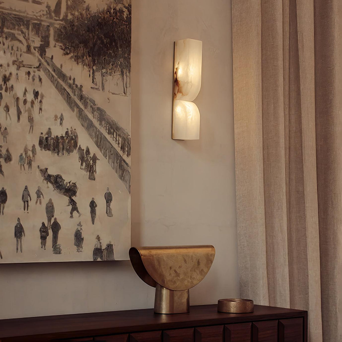 Niveelle Alabaster Rectangular Wall Lamp