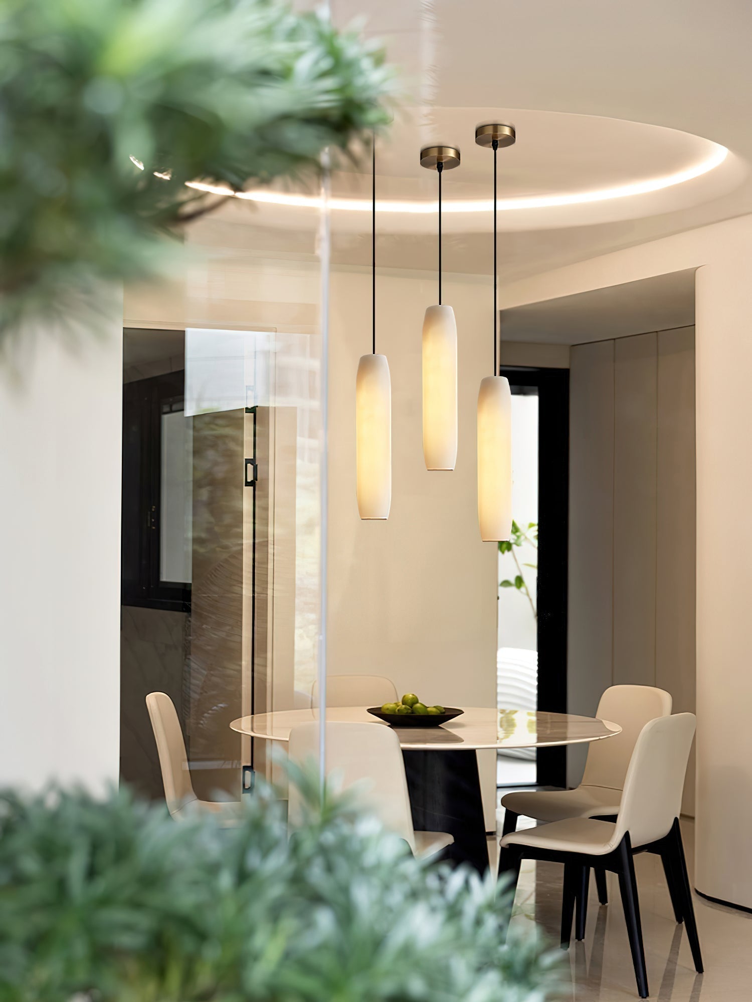 Orven Flute Modern Minimalist Alabaster Pendant Light