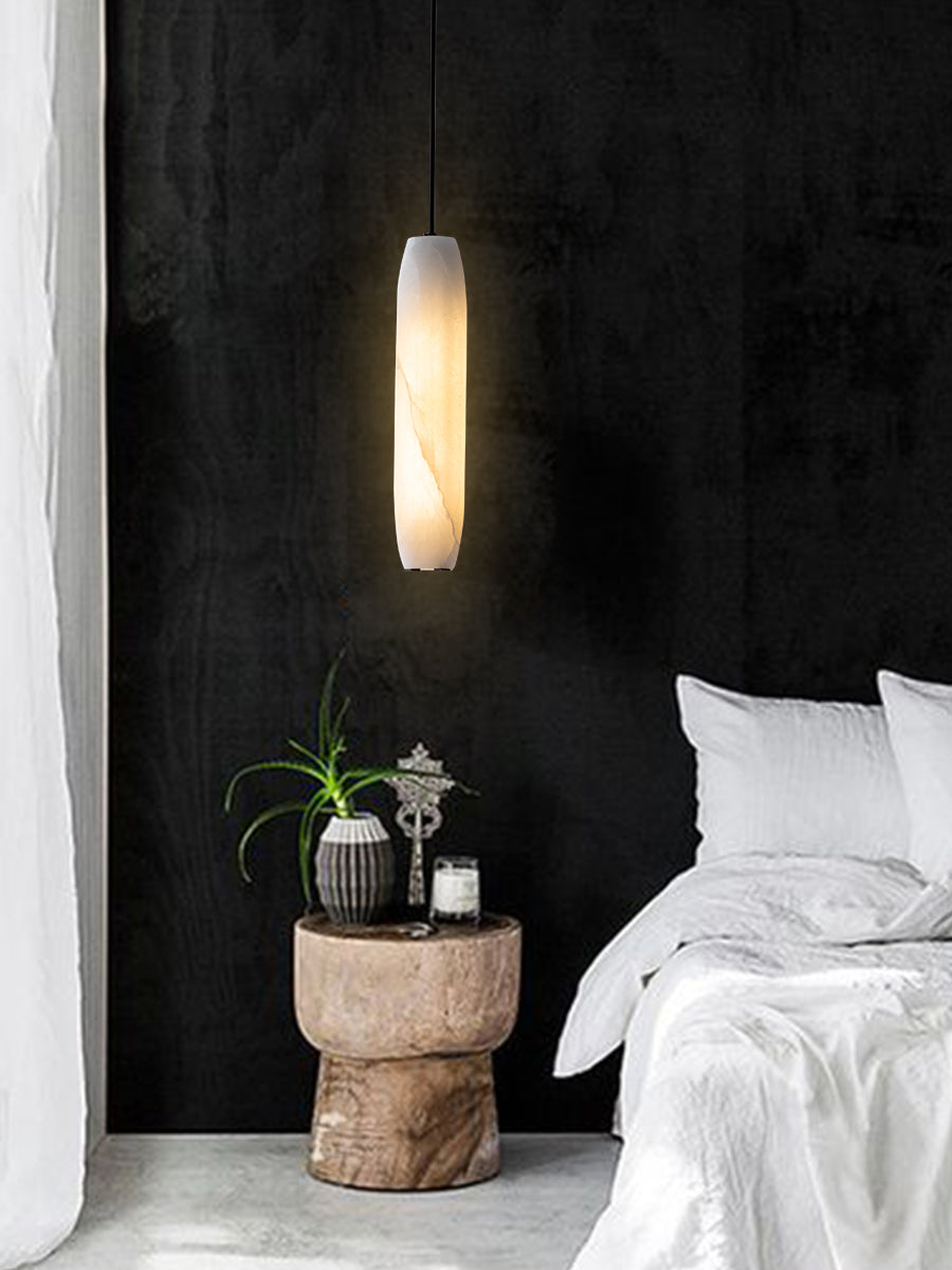 Orven Flute Modern Minimalist Alabaster Pendant Light