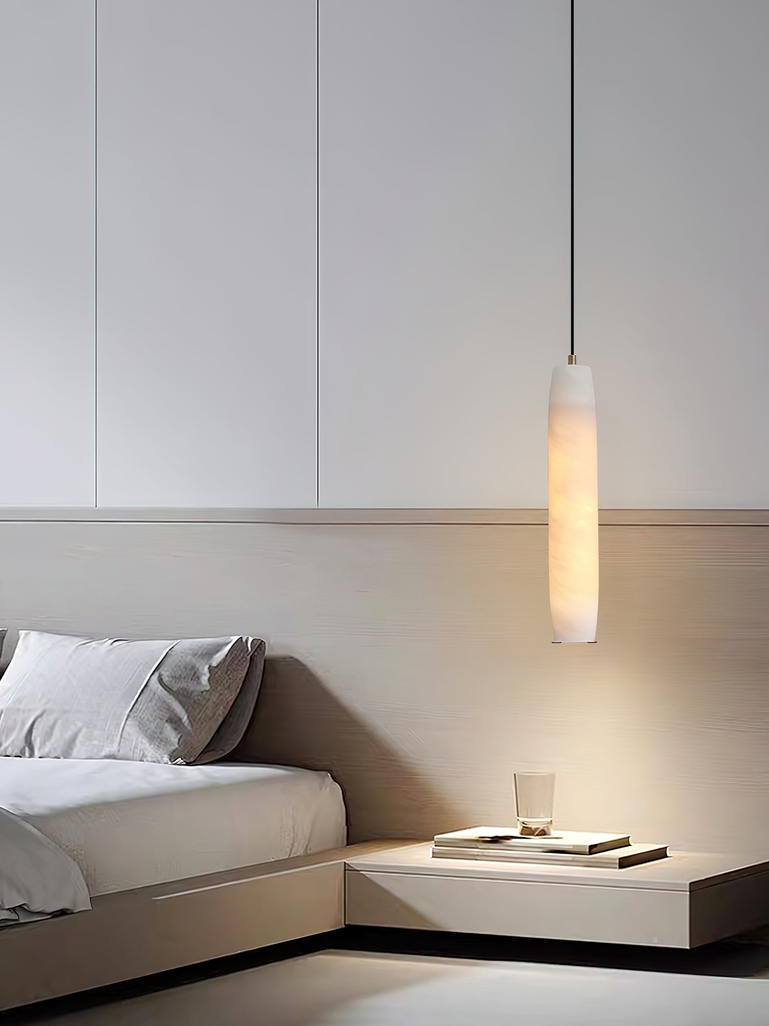 Orven Flute Modern Minimalist Alabaster Pendant Light