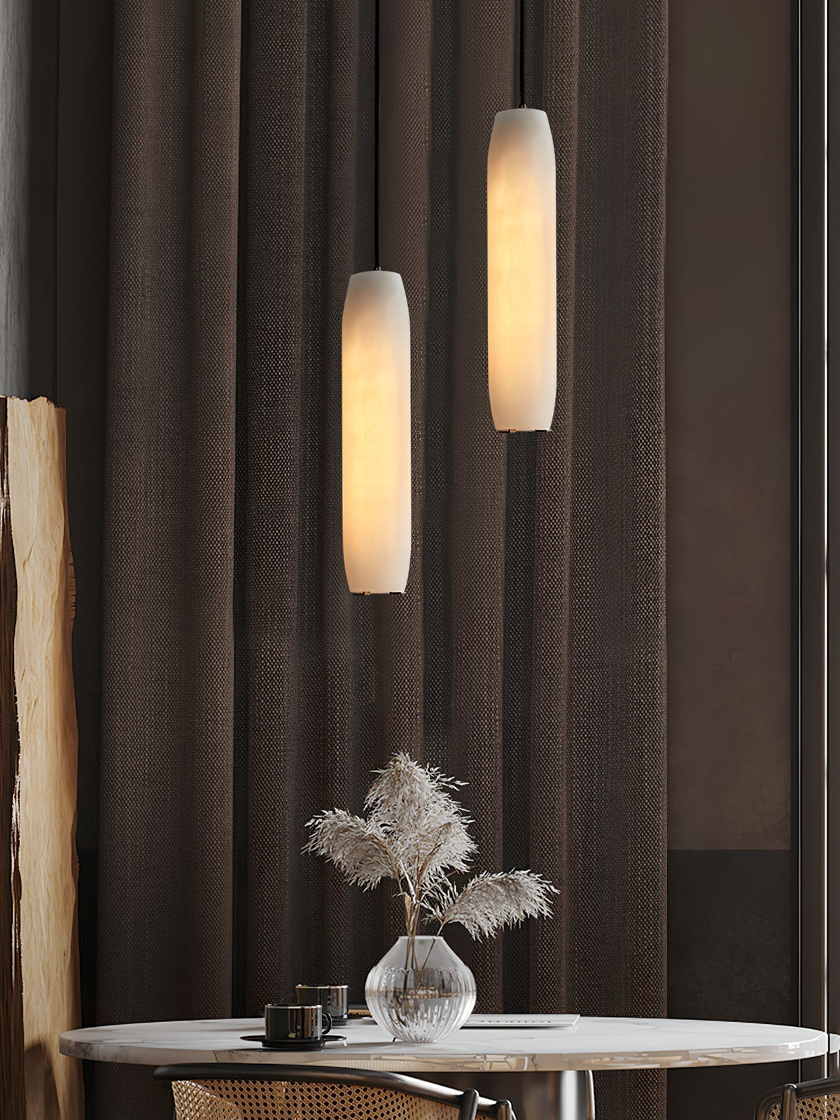 Orven Flute Modern Minimalist Alabaster Pendant Light
