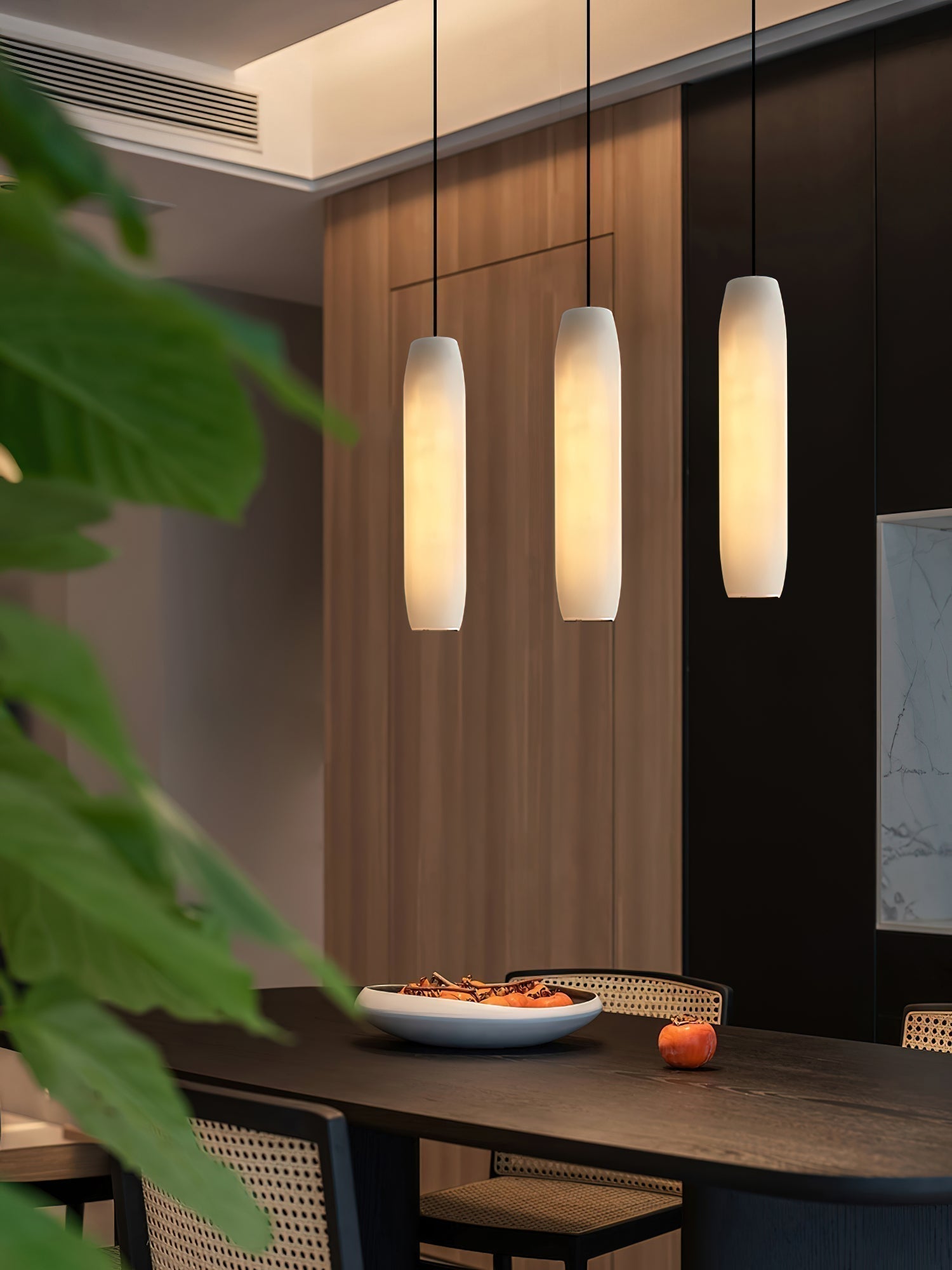 Orven Flute Modern Minimalist Alabaster Pendant Light