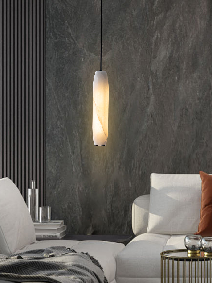 Orven Flute Modern Minimalist Alabaster Pendant Light