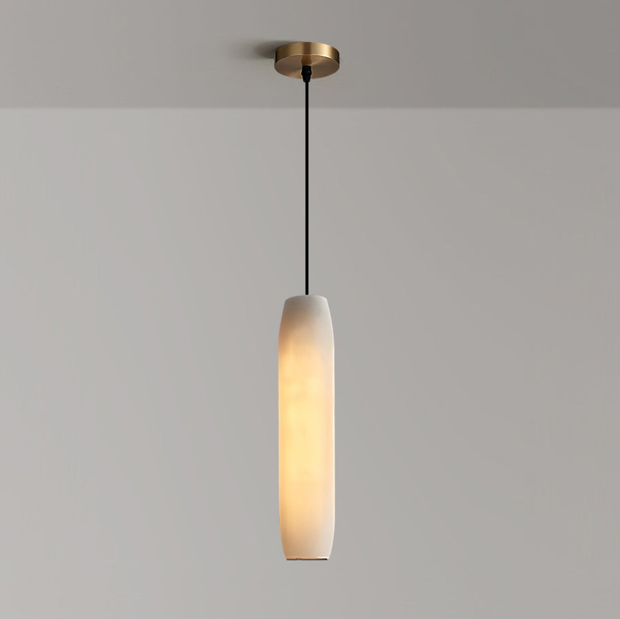 Orven Flute Modern Minimalist Alabaster Pendant Light