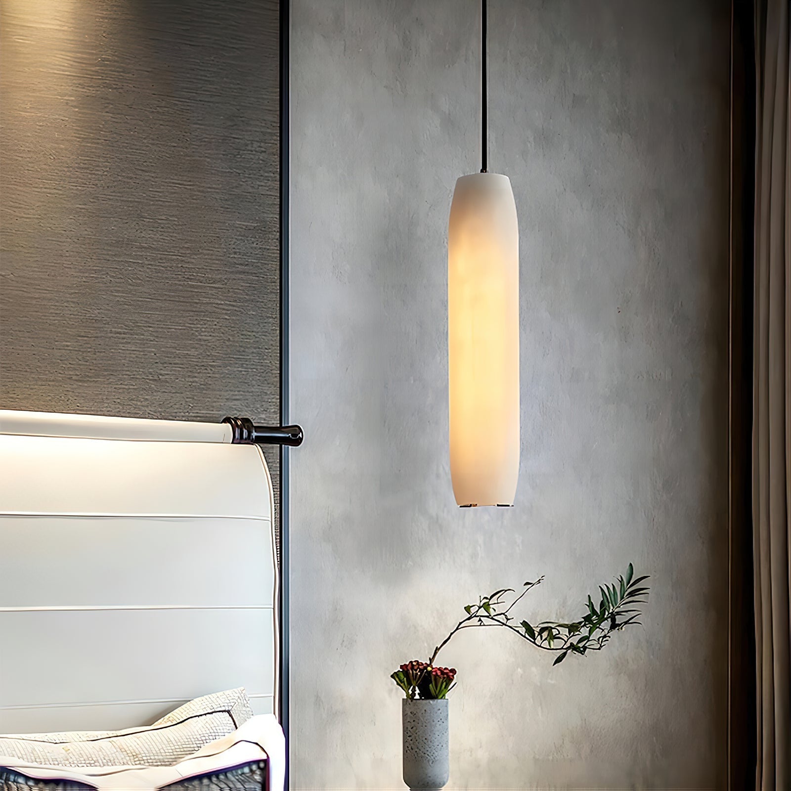 Orven Flute Modern Minimalist Alabaster Pendant Light