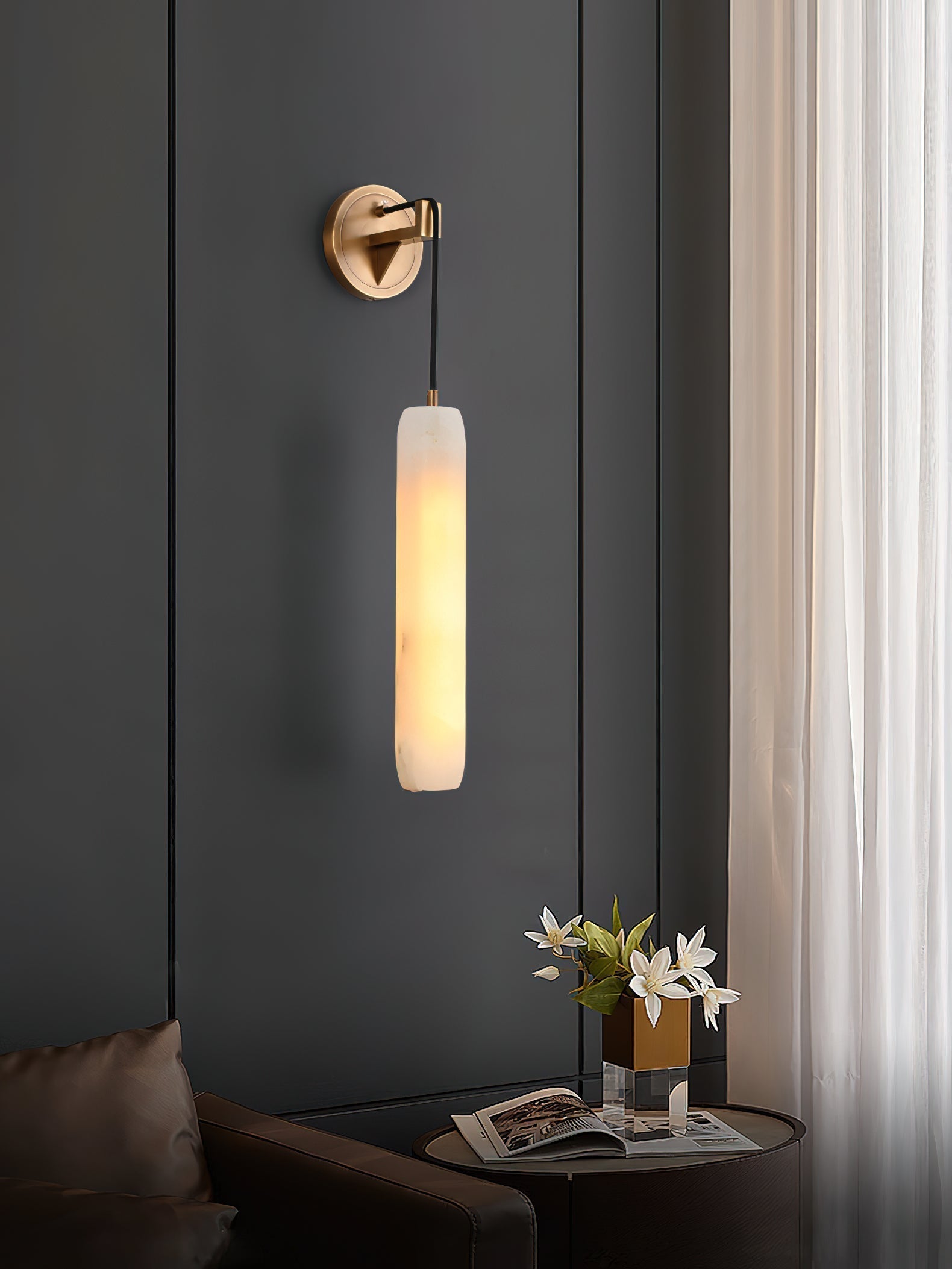 Alabaster Individual Creativity Flute  Wall Lamp
