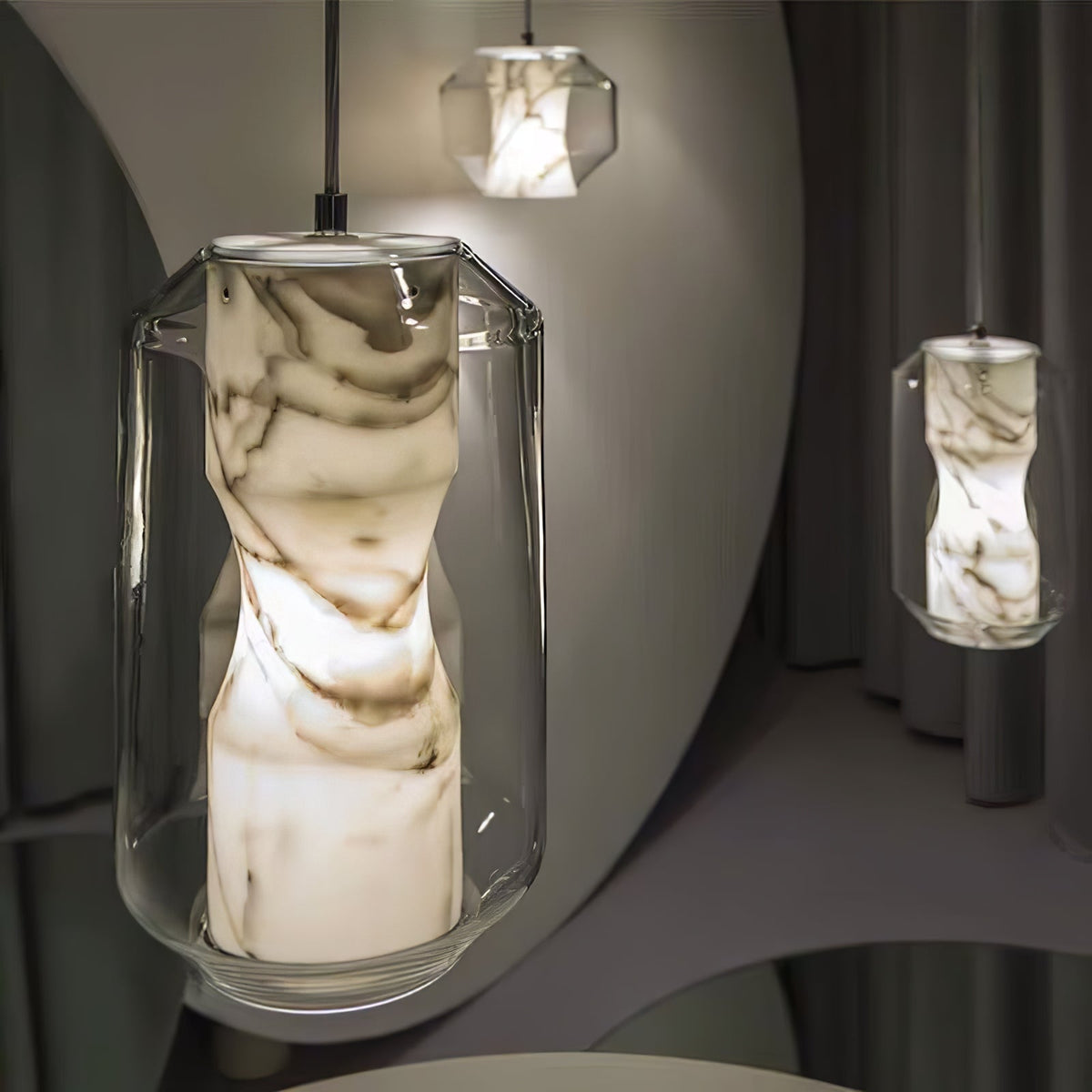 Edenborne Alabaster Glass Cylinder Pendant Light