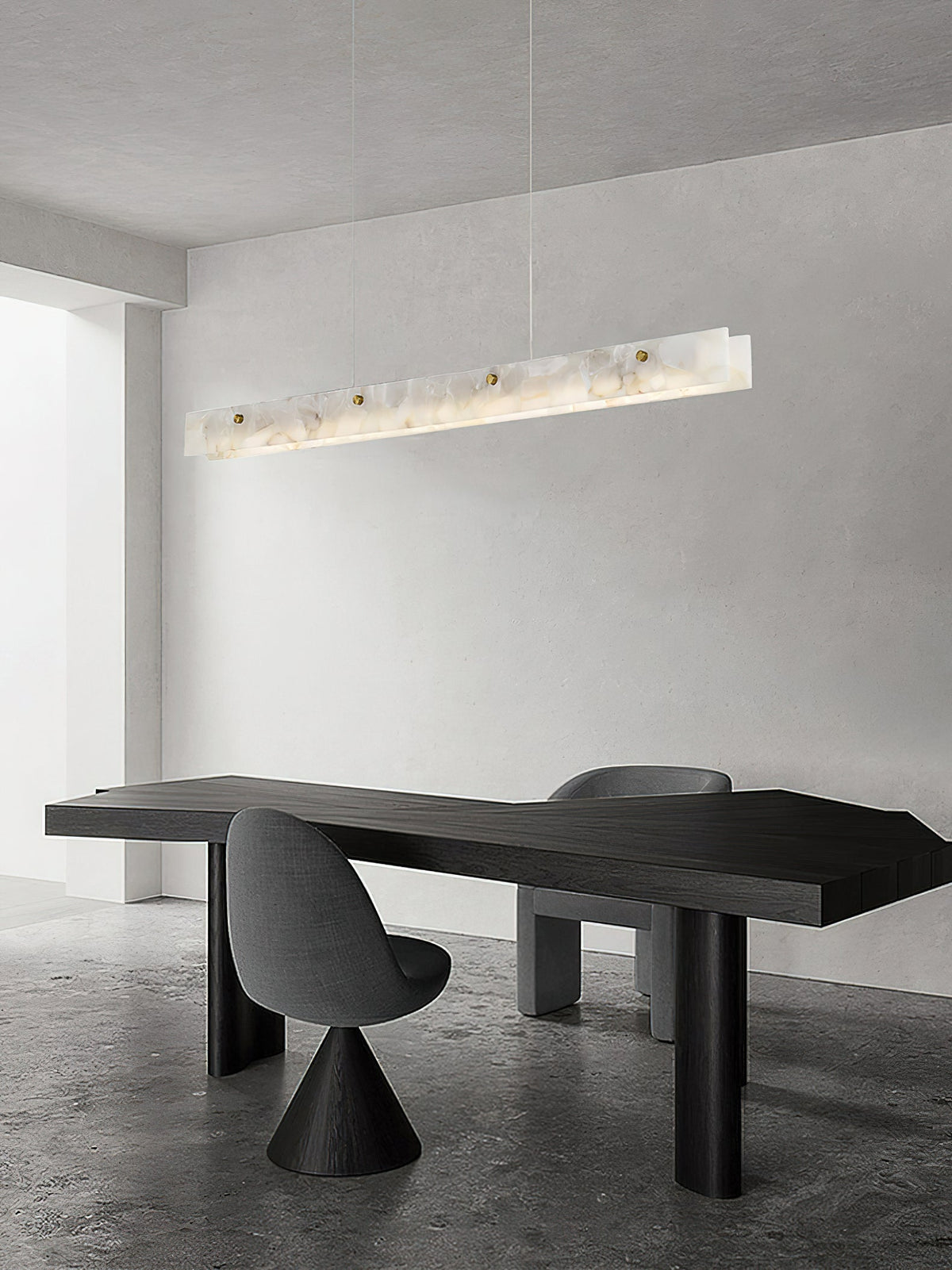 Vexor LED Modern Linear Alabaster Pendant Light