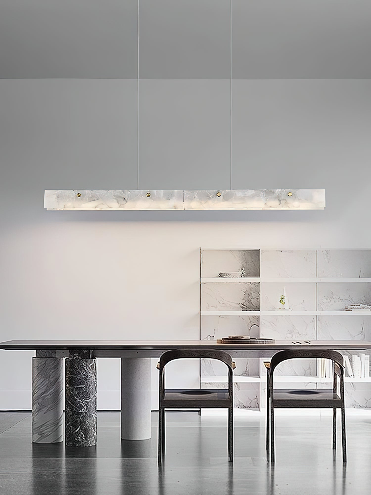 Vexor LED Modern Linear Alabaster Pendant Light