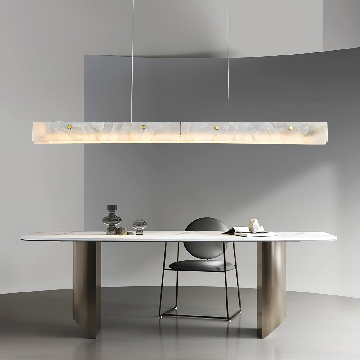 Vexor LED Modern Linear Alabaster Pendant Light