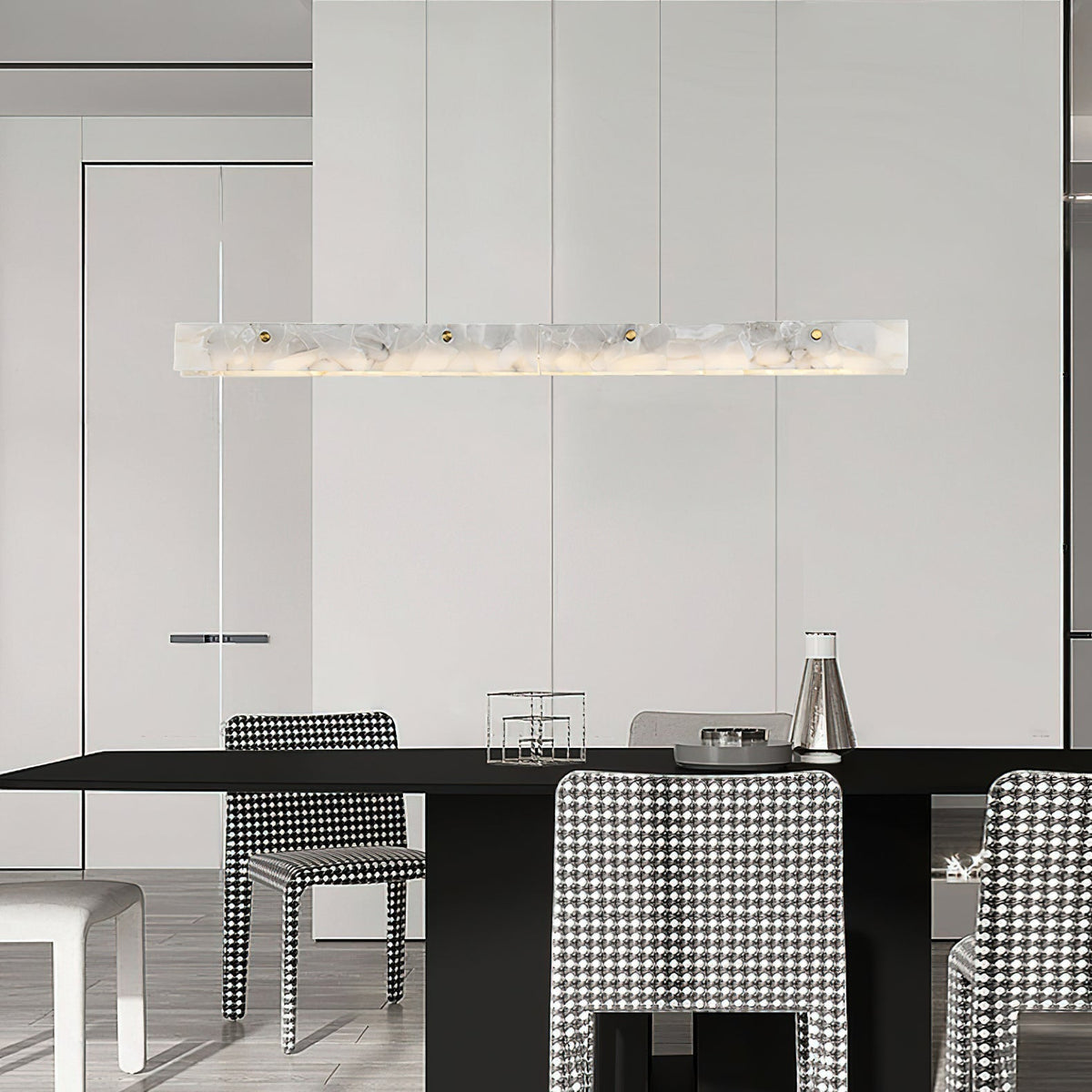 Vexor LED Modern Linear Alabaster Pendant Light