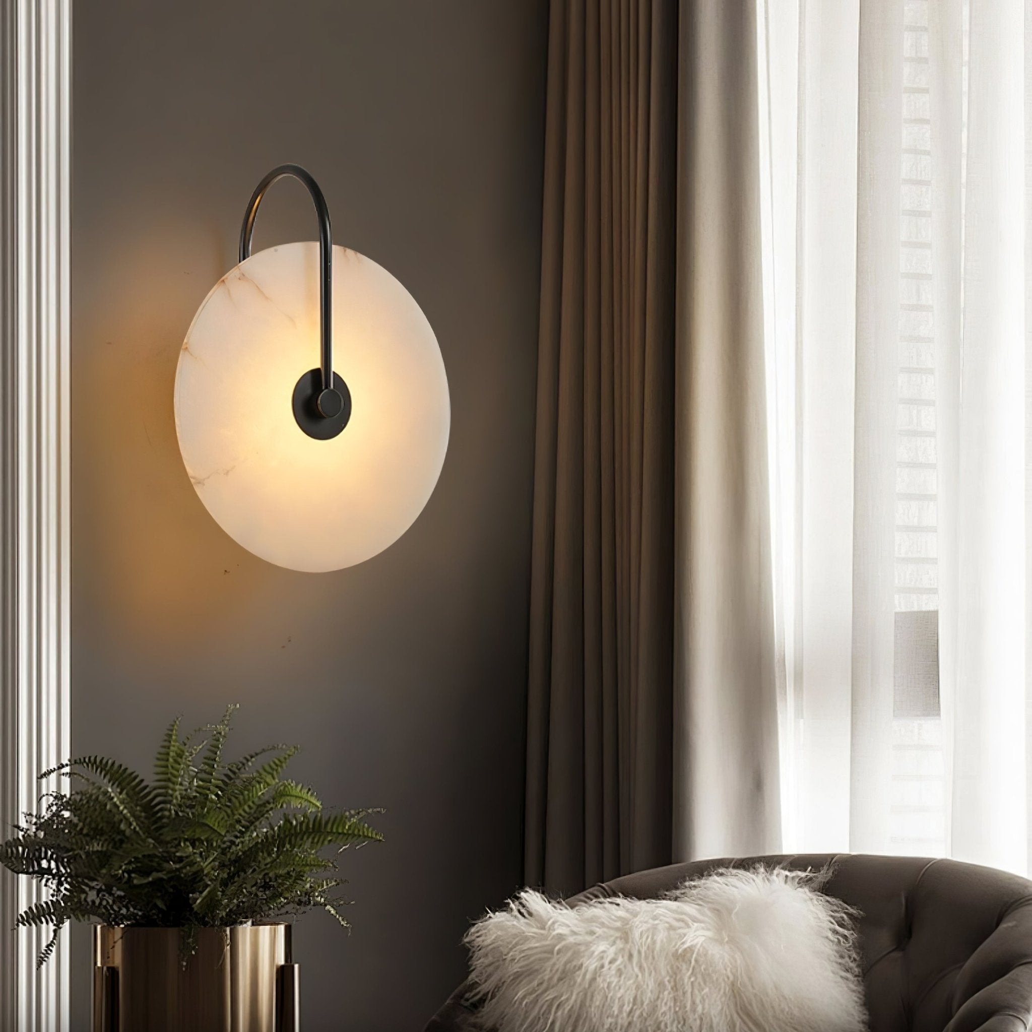 Albeenne Alabaster Globe Wall Lamp