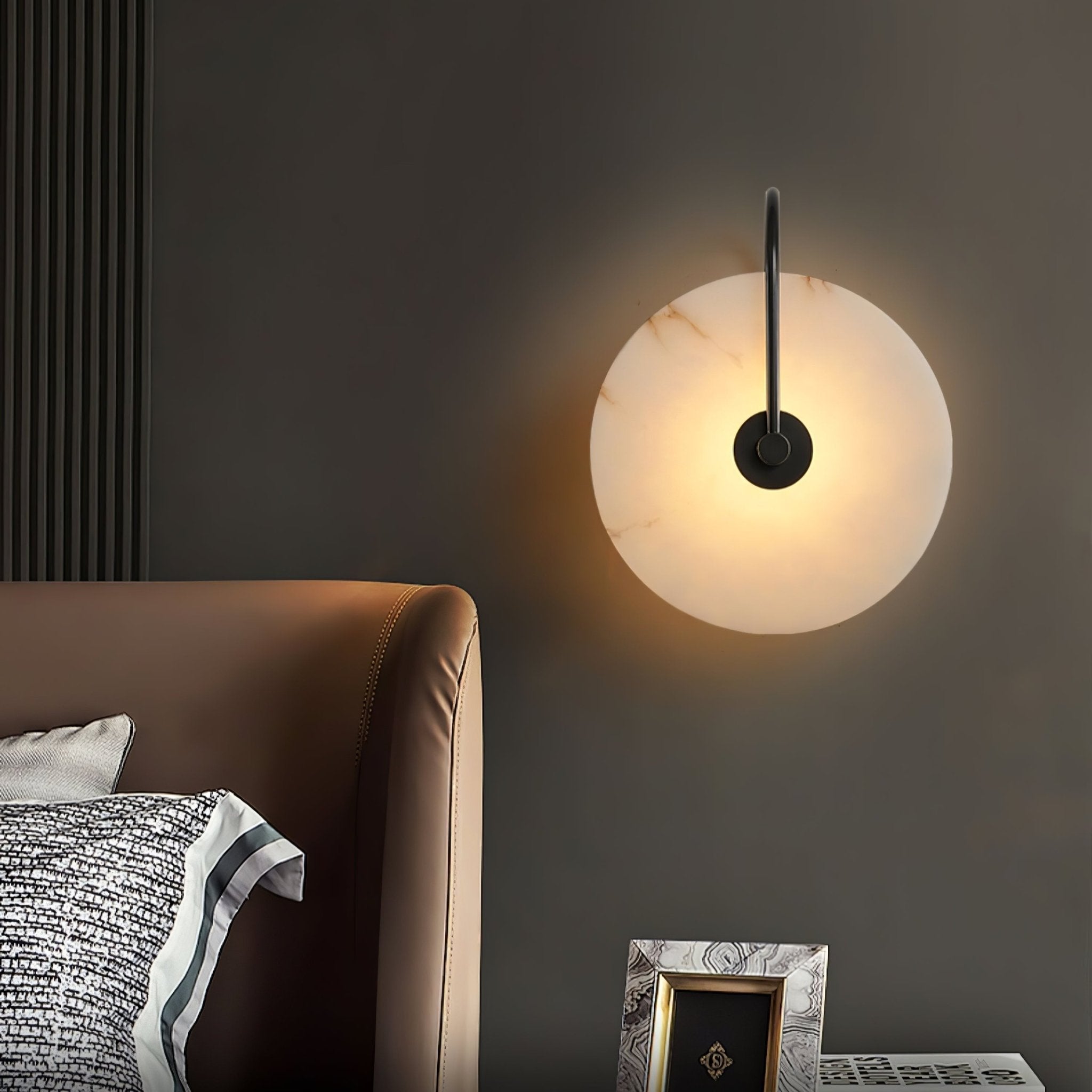 Albeenne Alabaster Globe Wall Lamp