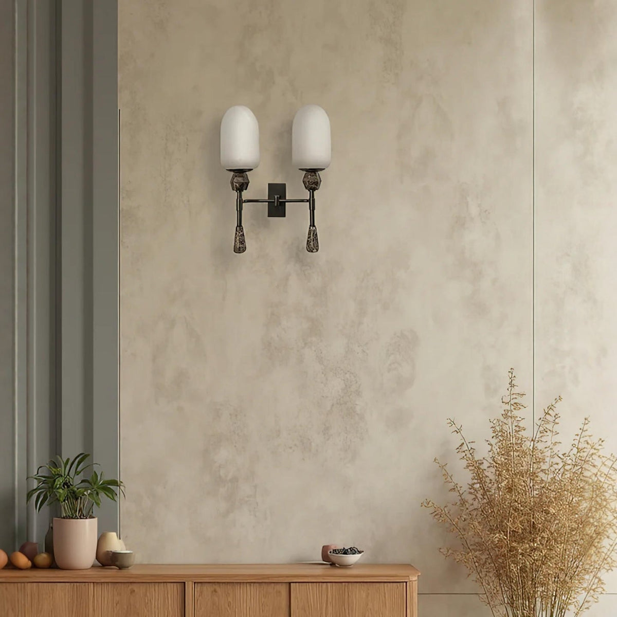 Mila Vintage Alabaster Double Sconce