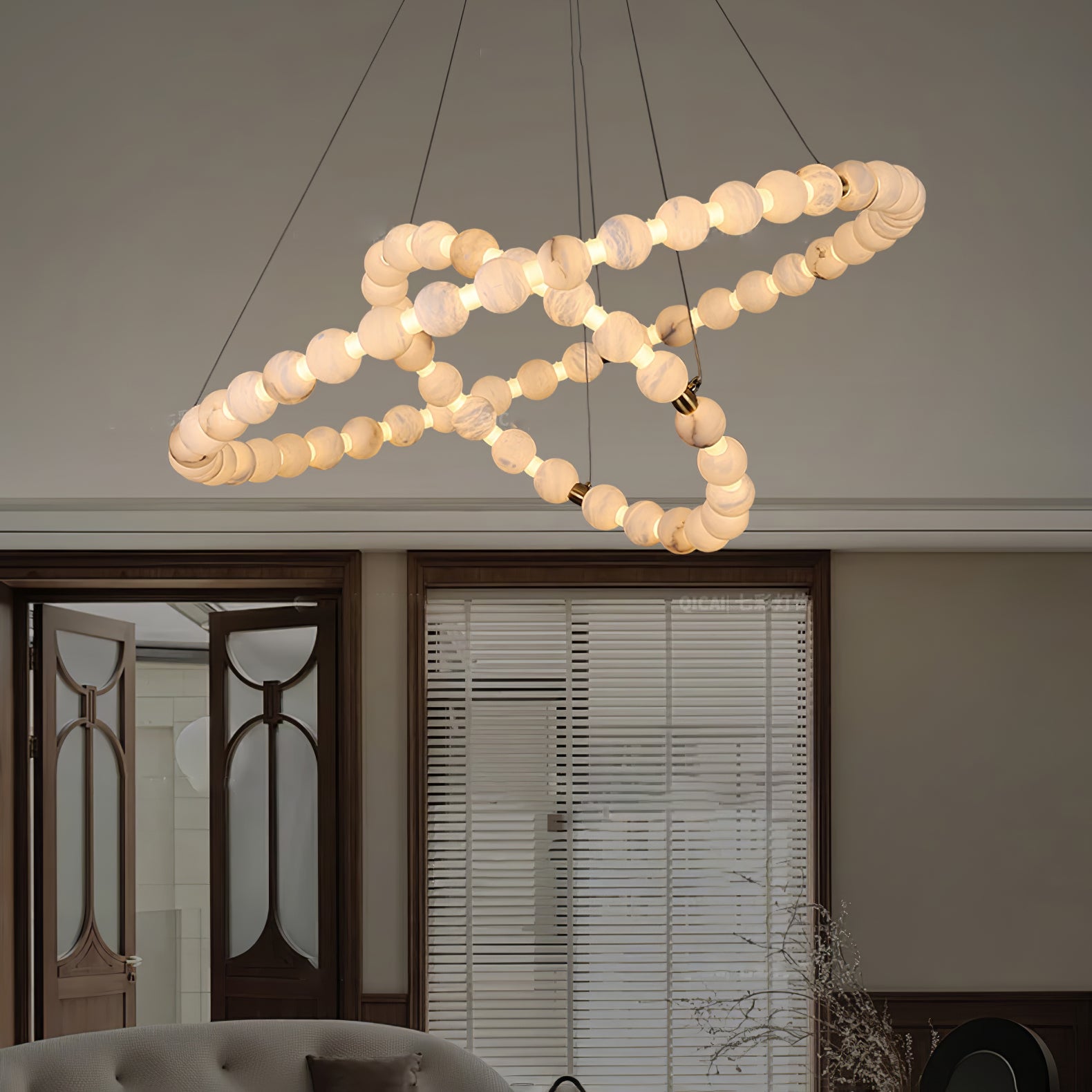 Eirelian Modern Alabaster Pendant Light Chandelier