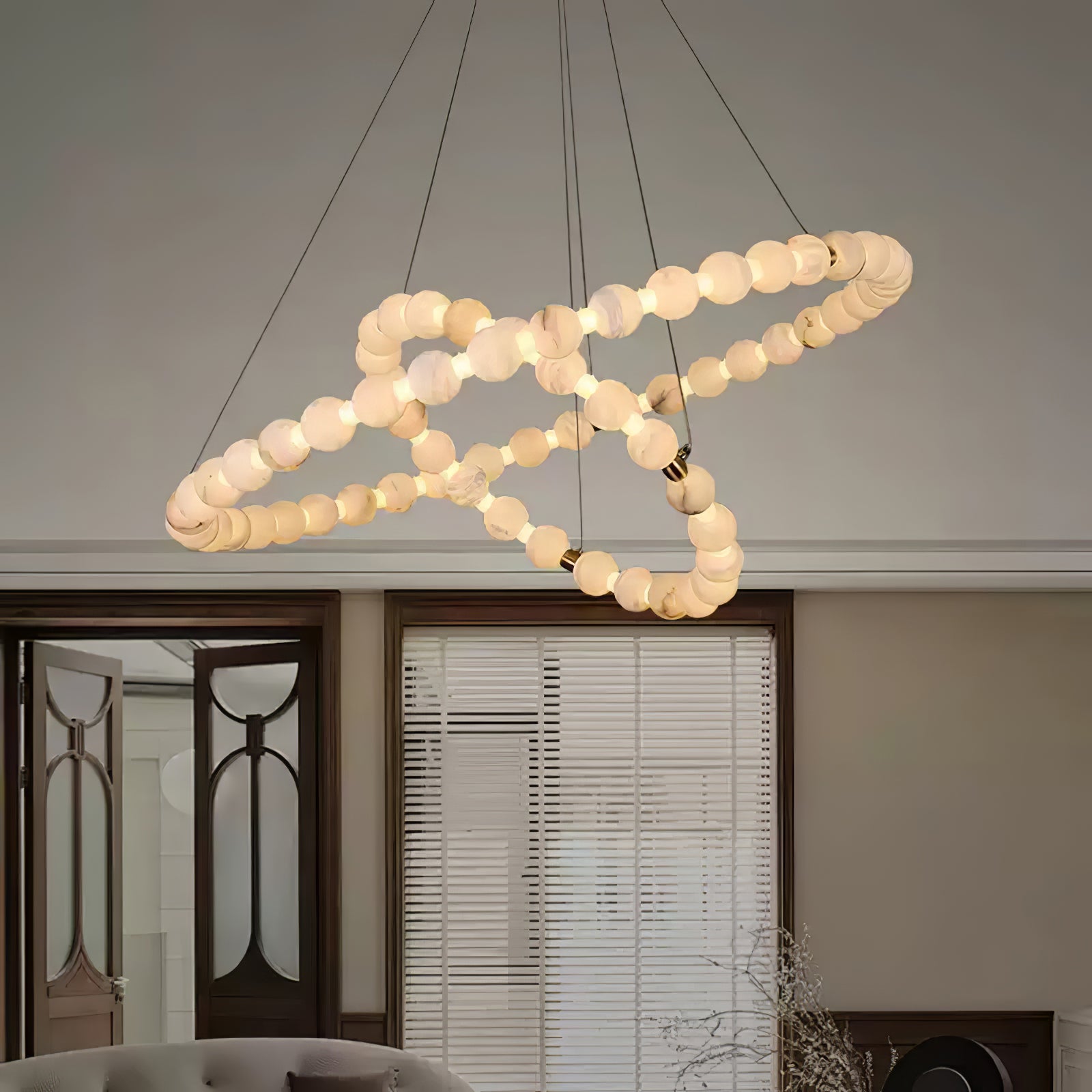 Eirelian Modern Alabaster Pendant Light Chandelier