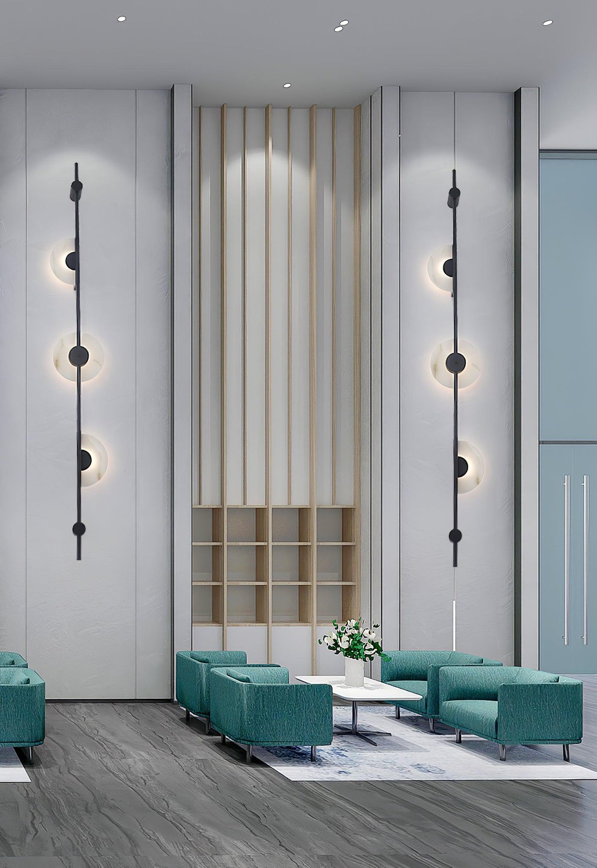 Neron Alabaster Vertical Wall Sconce