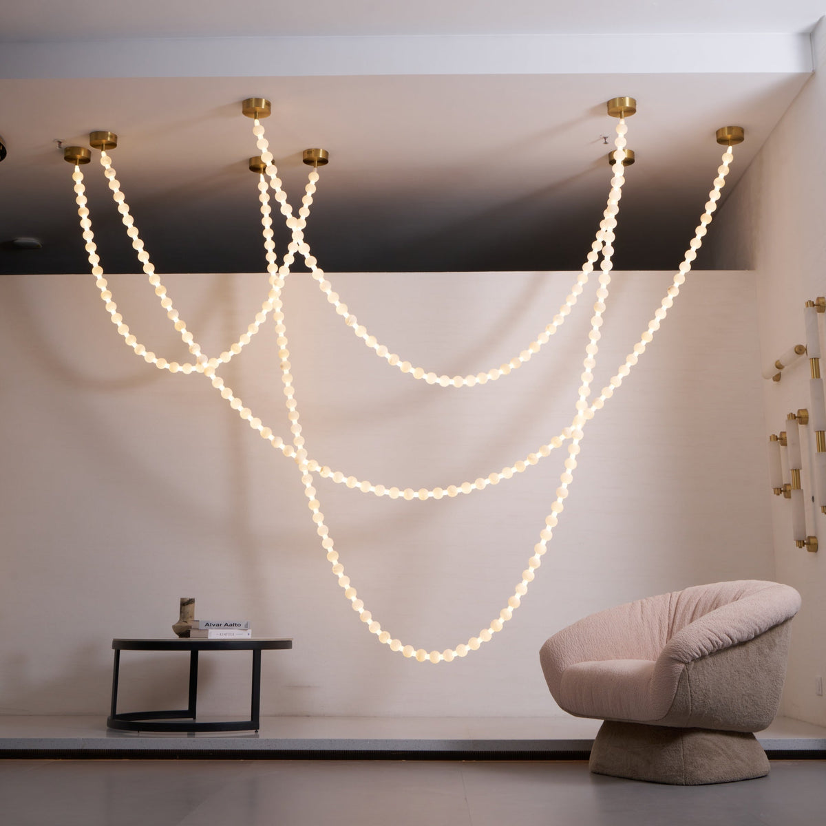 Grempt Alabaster Pearl Necklace Chandelier