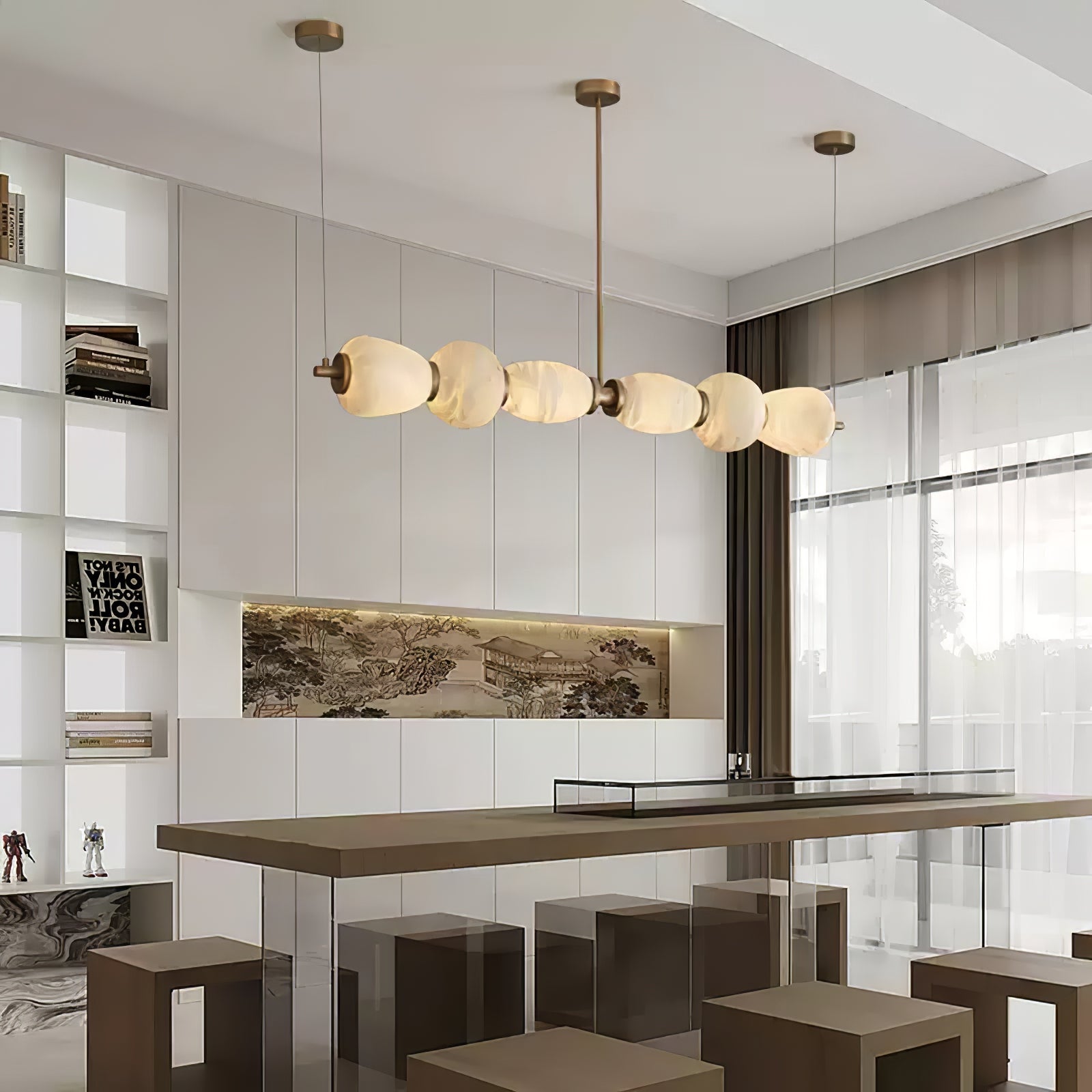 Saroa Alabaster Linear Pendant Light