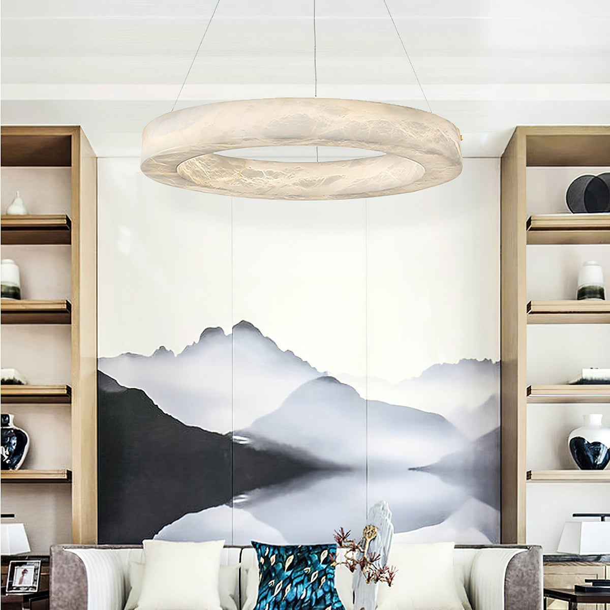 Plotuvyn Postmodern Luxury Ring Alabaster Chandelier