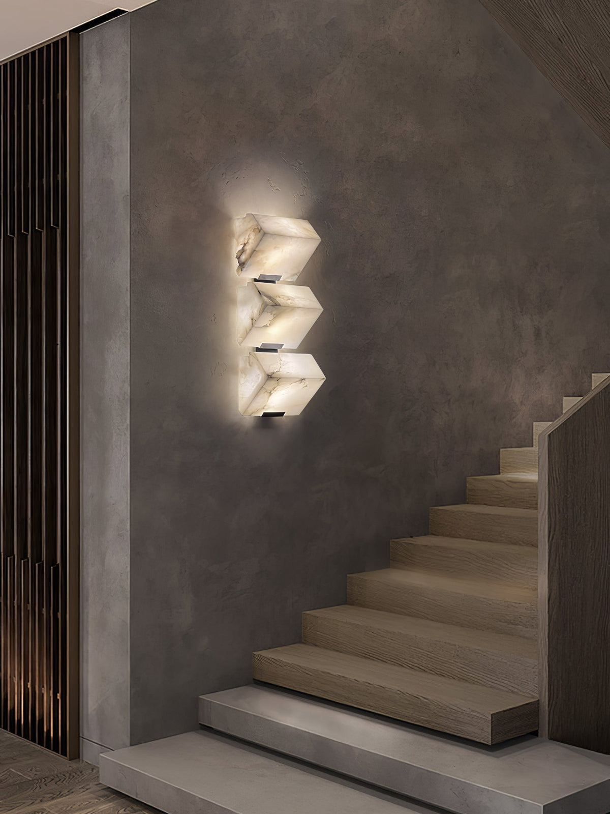 Niviella Alabaster Staircase Plug-in Wall Lamp