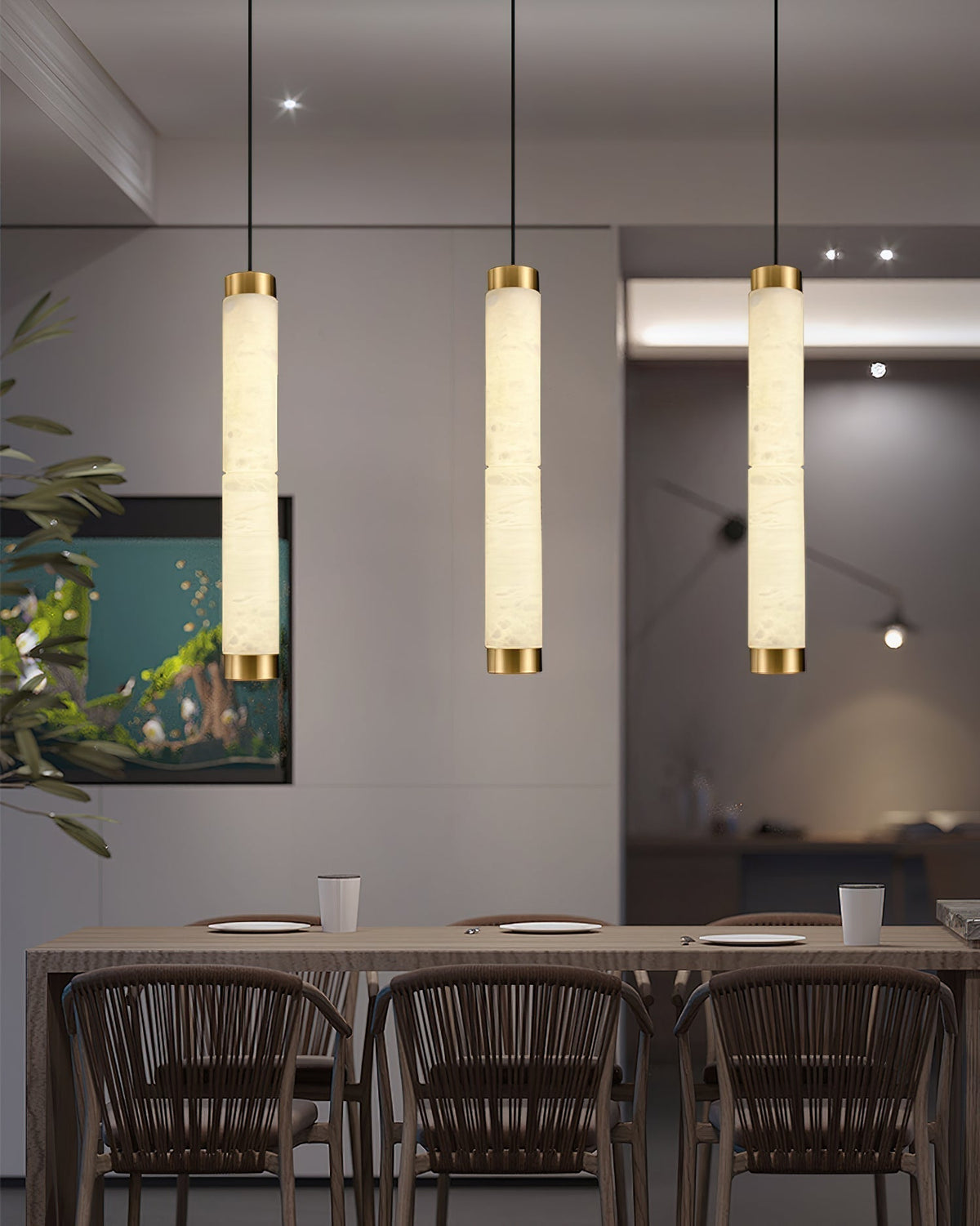Plotuvyi Modern Strip Alabaster Pendant Light