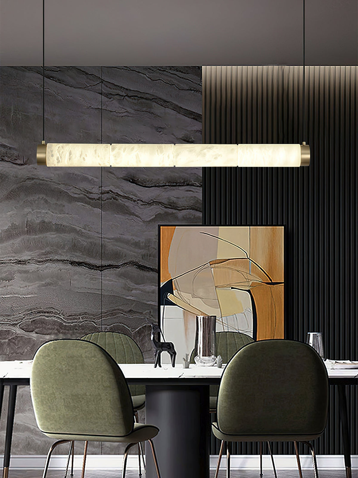 Plotuvyi Modern Strip Alabaster Pendant Light