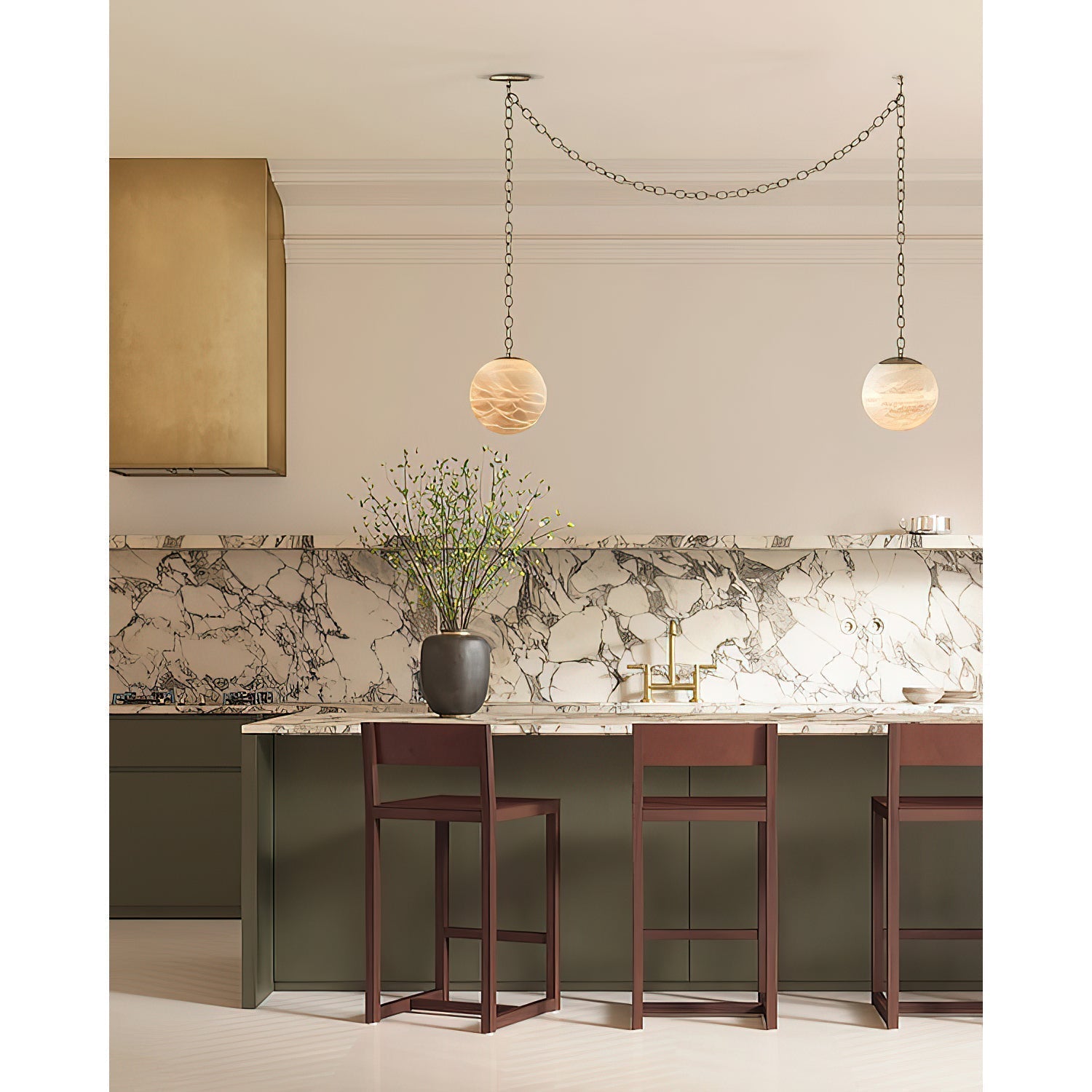 Marveil Alabaster Swag Pendant Lamp